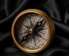 Vintage Solid Brass Perpetual Calendar Sundial Compass With Stamped Leather Case