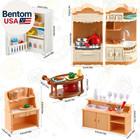 43 Pcs Dollhouse Furniture Kitchen Play Set Miniature Refrigerator With Mini Foo