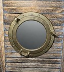 Vintage Antique Brass Nautical Maritime Ship Boat Window   Wall Mirror Porthole