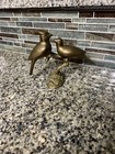 Vintage Love Birds Brass Figurine Cardinals On Branch Mcm Decor 8    X 6 5   