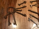 Lot Of Early Old Skeleton Keys Antique Metal Keys- 17 Total   All Sizes