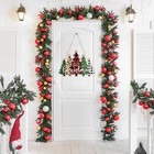 Wooden Christmas Tree Door Wreath Front Door Sign For Home Wall Xmas Party