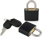 Small Mini Durable Abs Cover Solid Brass Body Individually Keyed Padlock 3pc Blk