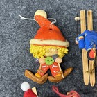 Lot Of 10 Vintage Ski-themed Christmas Ornaments Winter Sports Decor Wood Japan