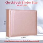 Personal Check Binder 3 Ring Pu Leather 3 Or 9 Hole Checkbook Zipper Pouch  Rose
