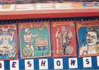 Sideshow Banner Photos Mentalist With Performer Fire Eater Human Blockhead