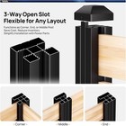  3pk  45  3-way Open Slot Aluminum Fence Post  Weather-resistant - Matte Black