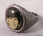 Vintage 60s Beatles Ringo Starr Silver Gumball Ring Bw Photo Adjustable Jewelry