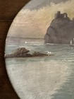 Antique Victorian 19th Century Paper Mache Hand Painted Nautical Ship Boat Plate