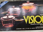 Vintage 1986 Sealed Visions 6 Piece Rangetop Cookware Saucepan Set V-300-n