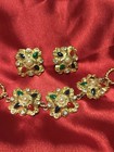 Vtg 1980s Etruscan Revival Chunky Gold Byzantine Link Bracelet   Matching   