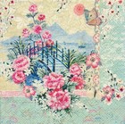 Floral Garden Bridge Beverage Size Paper Decoupage Napkins Two  2  Individual