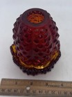 Vintage Hobnail Fenton Fairy Lamp Ruby Red Amberina