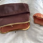 Vintage 1930s 1940s Brown Clutch Purse Art Deco Evening Bag Brass Frame Antique