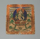 Real Tibet 18th Century Old Antique Buddhist Paper Tsaklis Thangka Vajrasattva