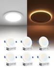 4 Inch Led Recessed Lights With Night Light  5cct 750lm 6 Pack White-4 Inch