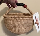 New Fair Trade African Market Basket Ghana West Africa Hand Woven - Nwt 