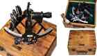 Vintage C Plath Antique Look Black 9  Nautical Sextant 1712 Fully Working