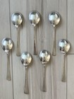 Vintage Wm Rogers Extra Plate Silverplate Oval  Soup Spoons Lot Of 7 Flatware   