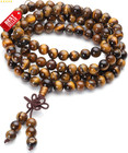 108 Tiger Eye Mala Beads Necklace Bracelet 6mm 8mm Tibetan Prayer - Us