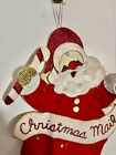 Finished Bucilla Felt Sequin Christmas Santa With  Bella Wall Hanging 60   s