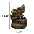 Rustic Forest Tree Steppes Faux Wooden Led Display Stand Figurine For Miniatures