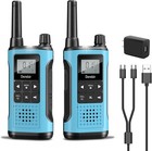 2 Pack Long Range Walkie Talkie 100 Mile Two Way Radio Charge Headset Waterproof