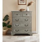 Farmhouse 5 Drawers Dresser  Chest Of Drawers W  Natural Texture  Vintage Design