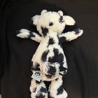 Jellycat London Cow Bashful Calf 12  Soft Plush Stuffed Animal Black White Spots