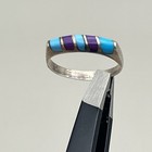 Small Sterling Silver   Turquoise Child Baby Pinky Ring Size 3