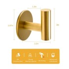 Vuzvuv Adhesive Brushed Gold Hooks  Sus304 Self-adhesive  Gold-2 Pcs 