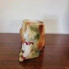 Vintage Unmarked Pottery 1940 s - 1950 s Elf Gnome Tree Trunk Planter