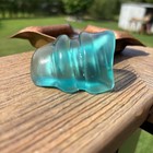 Chunky Aqua Sea Glass Rare Thick Vintage Tumbled With Grooves Coastal Decor