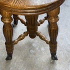 Antique Wooden Metal Glass Claw Foot Piano Stool Organ Ball Parts Or Repair 