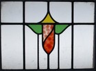 Pretty Abstract Midsize Old English Leaded Stained Glass Window 26 5  X 16 5 
