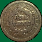1851 Braided Hair Large Cent Good G Coin  Cleaning  42004