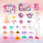 Unicorn Tea Set For Little Girls Princess Tea Party Set W  Carry Case Pretend   