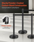 6 Pcs Stanchion Post With 4 Retractable Belts   Sand Injection Hollow Base