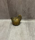 Vintage Solid  Brass Chicken Bird Small Figurine Mid Century Modern Farmhouse 1g