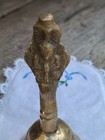 Authentic Antique Indian Brass Temple Hand Bell   pooja Ghanti  - 5 75 