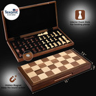 Chess Set Board Games For Adults  Handmade Walnut Wooden 15  2 Extra Queens Fold