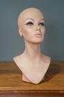 Vintage Female Mannequin Head Bust Art Deco Hat Wig Store Display Stand Antique