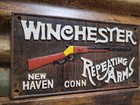 Vintage Winchester Sign Old Cast Iron Firearm Gun Ammo Advertising Ammunition