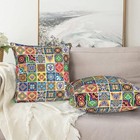 Talavera Tile Throw Pillows Covers Set Of 2  18  X 18   pack Of 2  Mexican