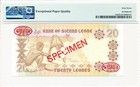 Bank Of Sierra Leone Sierra Leone 20 Leones 1982-84 Specimen Pmg  67epq