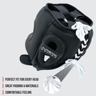 Leather Boxing Sparring Headgear Mma Muay Thai Head Guard Black