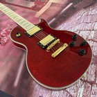 Lp Custom Electric Guitar Shell Inlay Maple Freboard Vintage Red Metal From Us