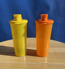 Tupperware Tumblers With Flip Top Lids 16oz Yellow And Orange Set Of 2  New