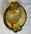  Vintage Ashtray Amber Glass  5  Mid Century Modern Retro Decor
