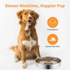 Stainless Steel Slow Feeder Dog Bowl Non-slip 2 Cup Puzzle Dish